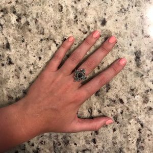 Black & Blue stone ring